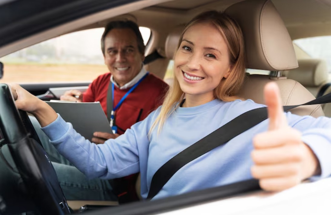 Instructor with student driver